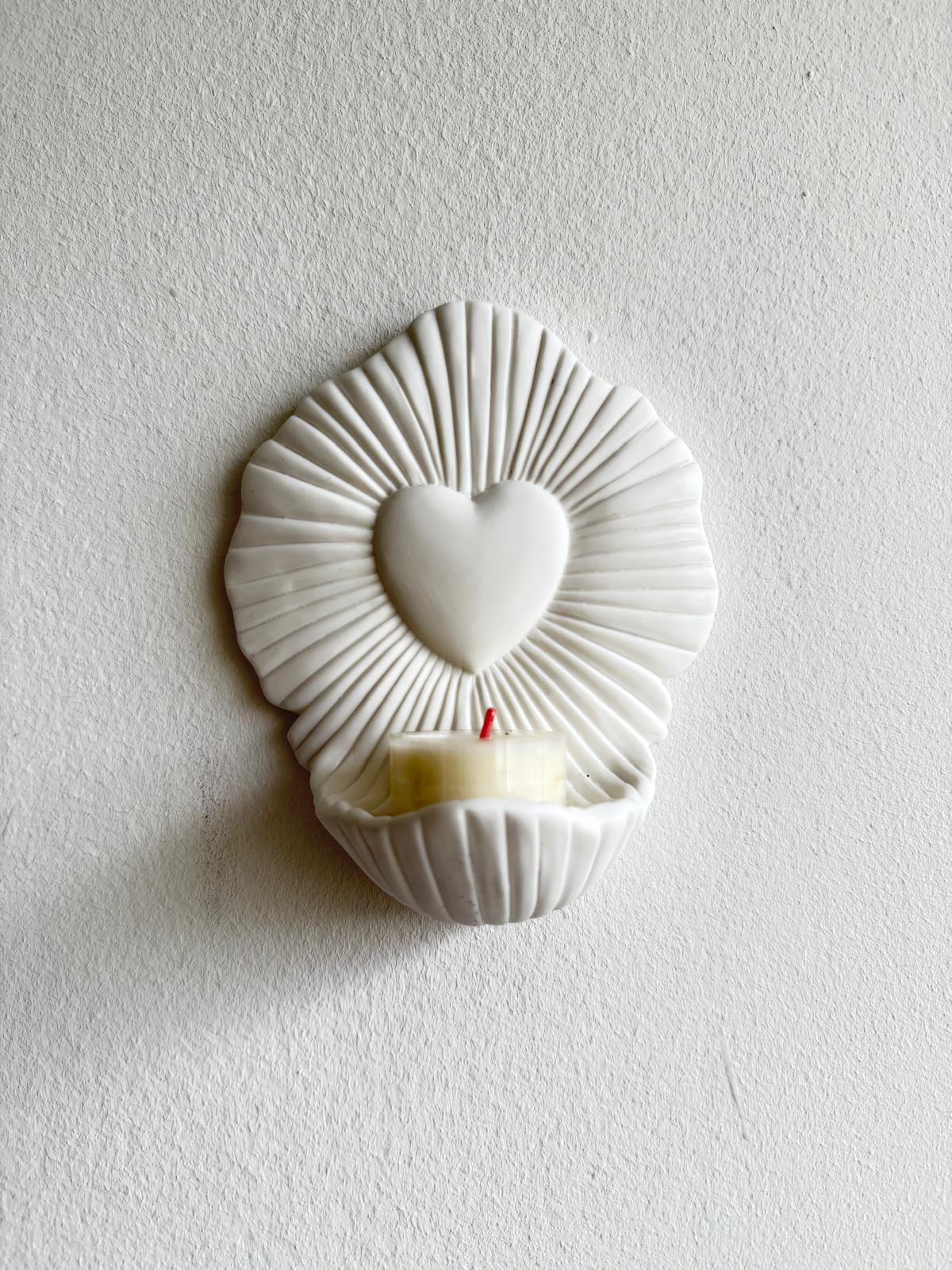 Stralend hart wandkandelaar